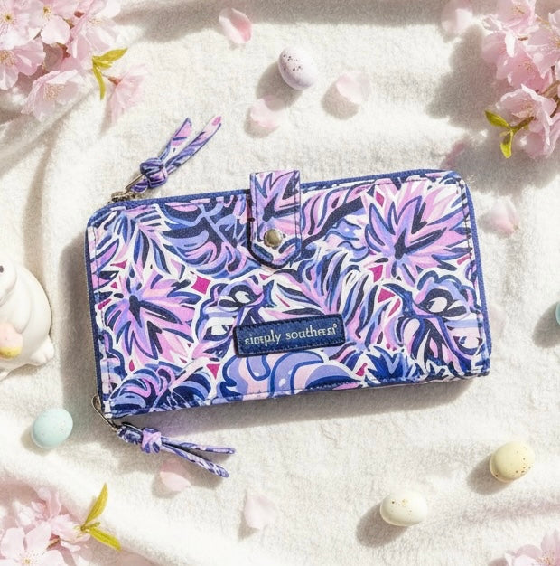 Simply Southern Double Zip Wallet Leaf
