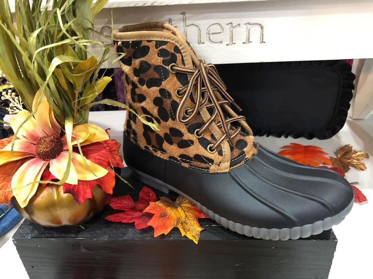 LEOPARD DUCK BOOTS BY SIMPLY SOUTHERN