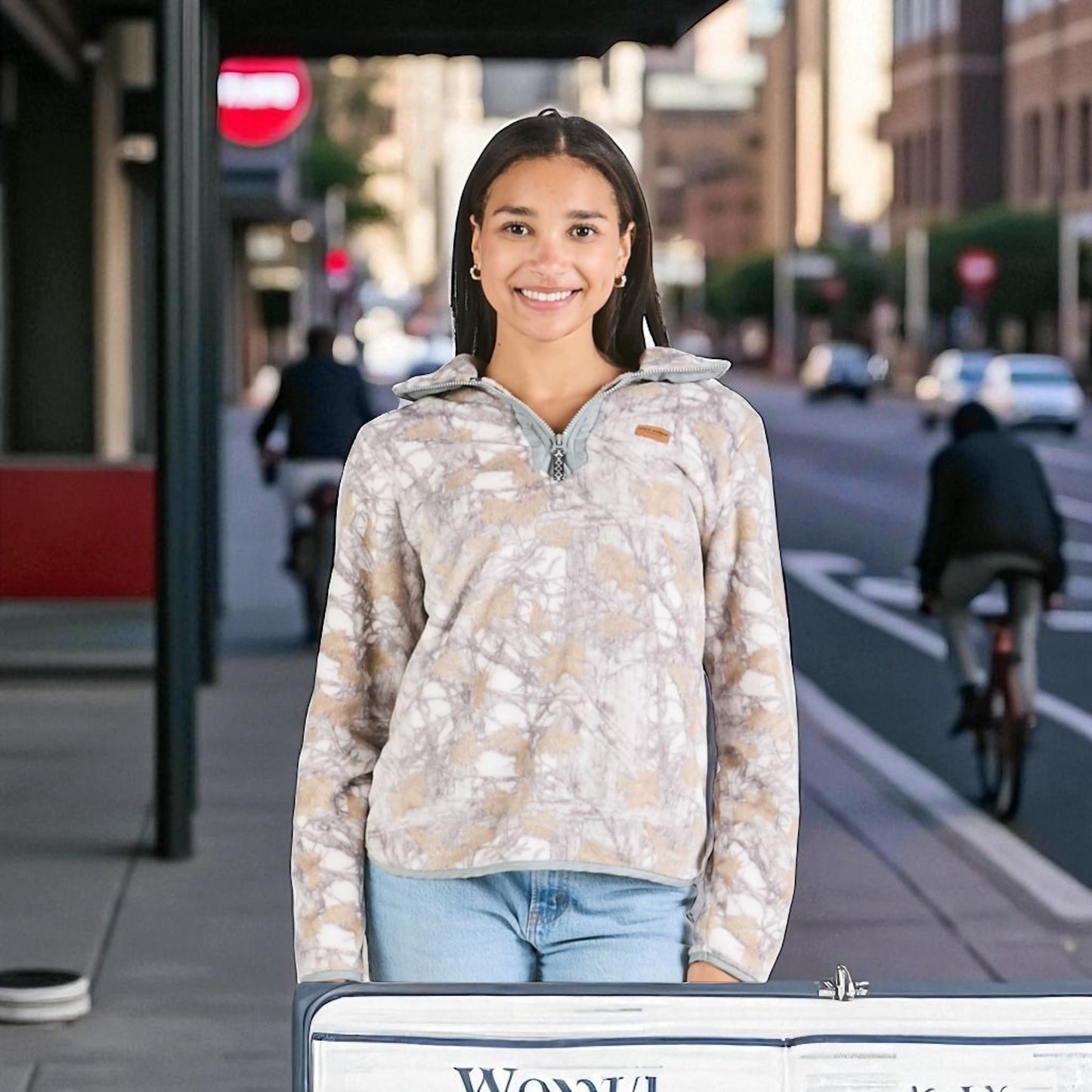 Simply Southern Quarter Zip Hoodie White Camo