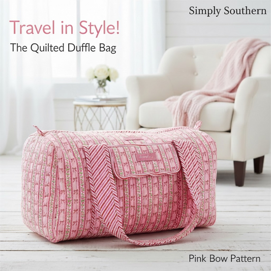 Simply Southern Quilted Duffle Pink Bow