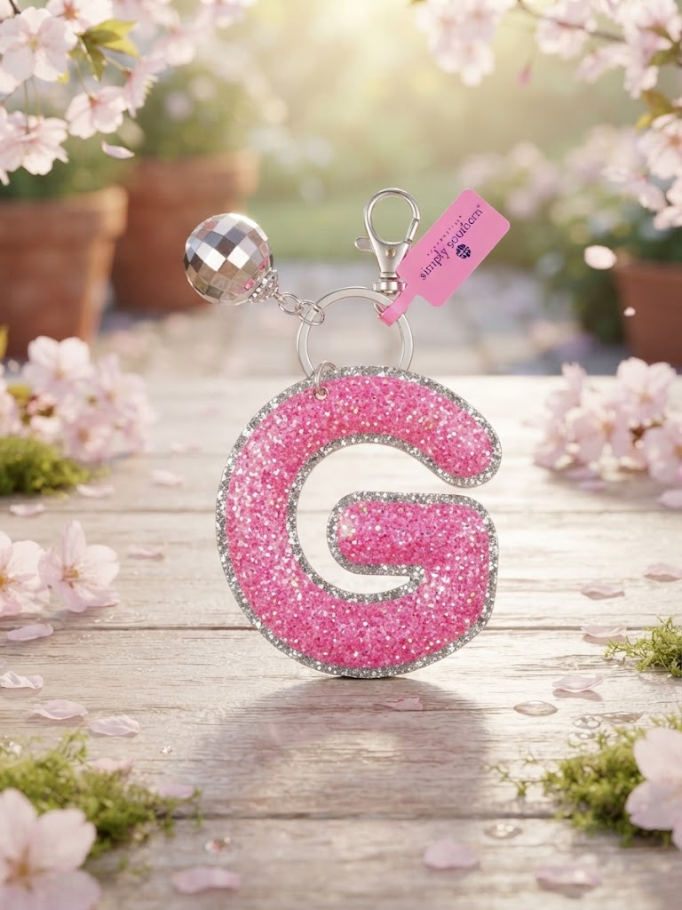 Simply Southern Sparkle Initial Keychain