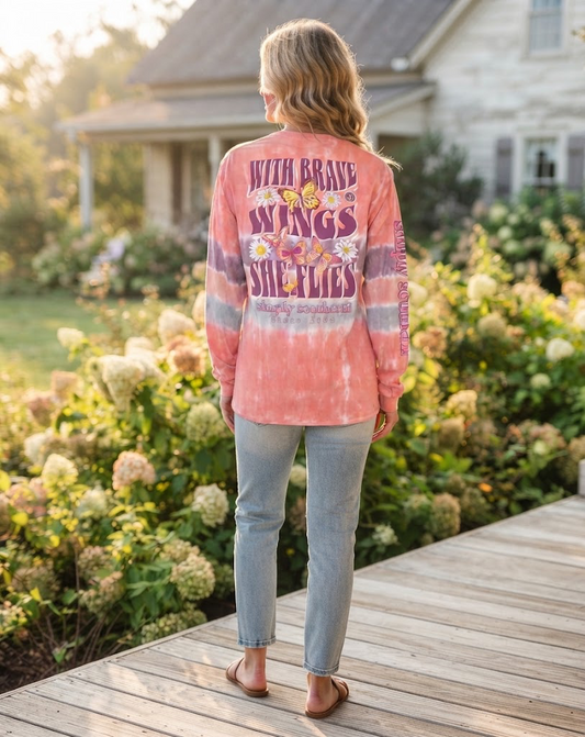 WITH BRAVE WINGS SHE FLIES LONG SLEEVE