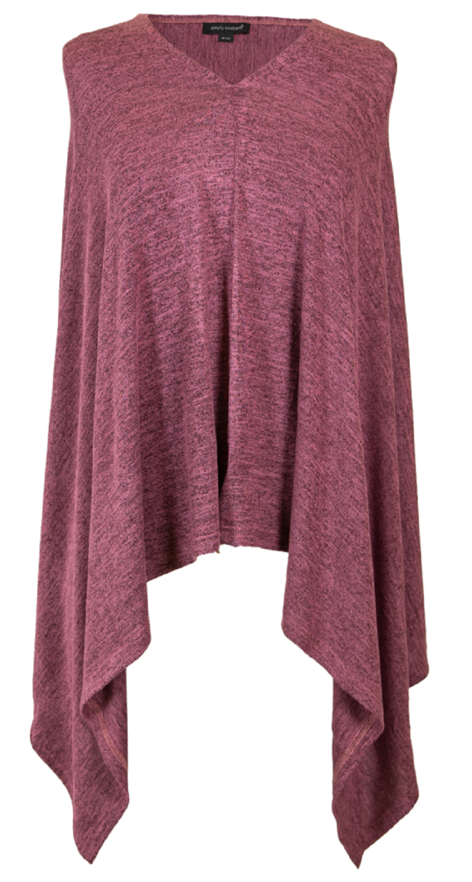 Simply Soft V-Neck Knit Poncho