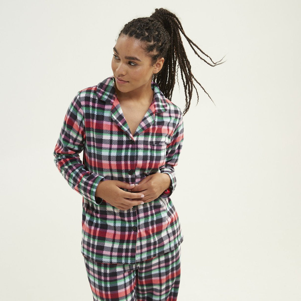 VERA BRADLEY COZY PAJAMA TOP RIBBONS PLAID