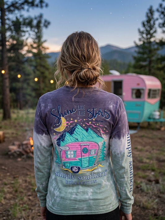 Simply Southern Shine Like the Stars Tie-Dye Long Sleeve Shirt