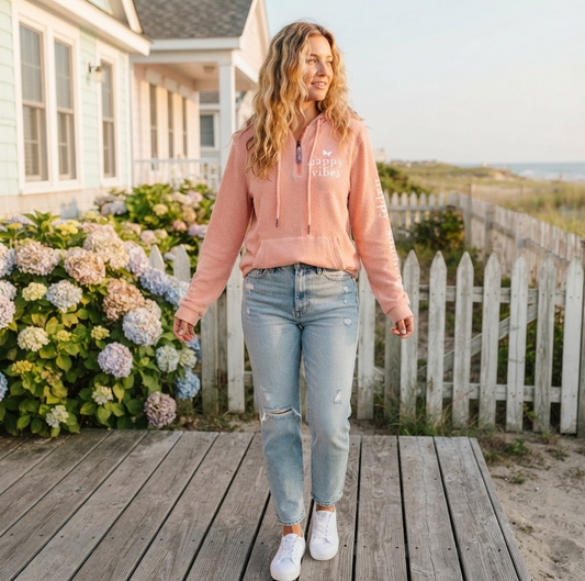 Simply Southern Terry Hoodie-Peach