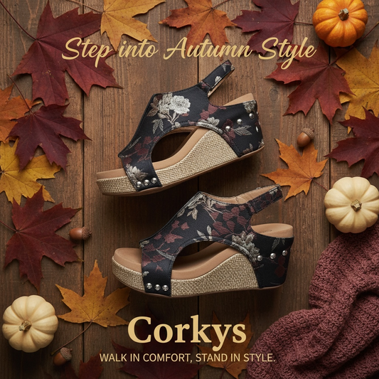 CORKYS CARLEY BLACK TAN FLORAL