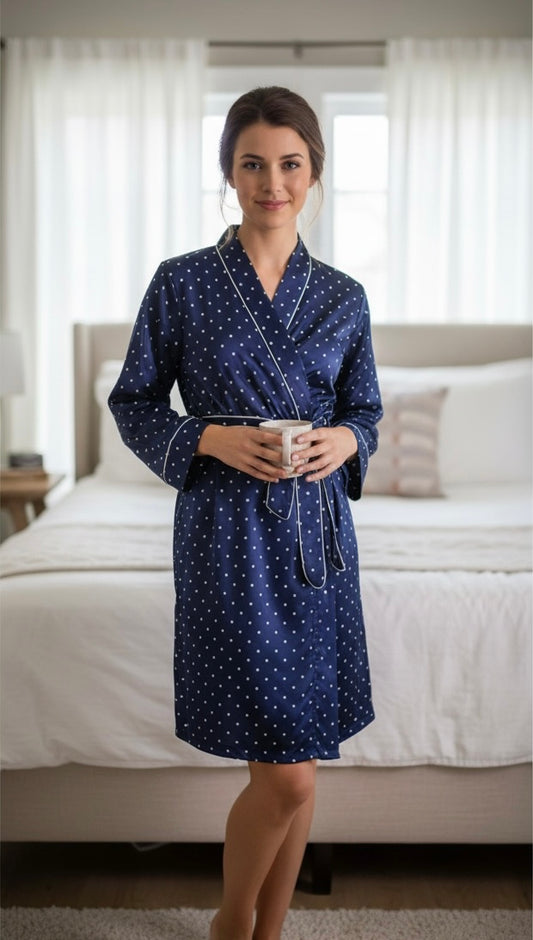 O/S LIGHT WEIGHT ROBE BY SIMPLY SOUTHERN-DOTS