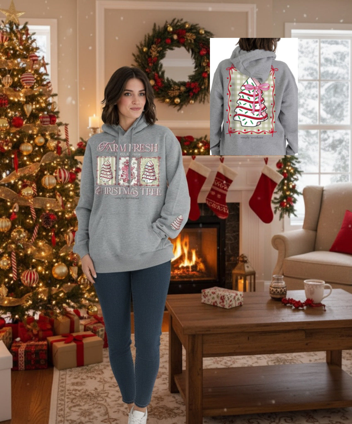 Simply Southern Christmas Hoodie Farm Fresh