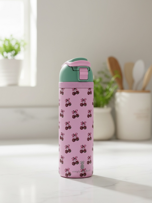 Simply Southern Cherry Print 24 oz Water Bottle