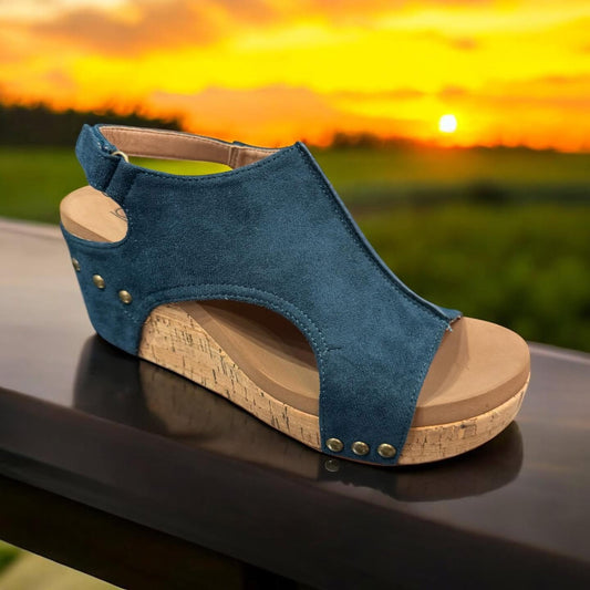 CORKYS CARLEY TEAL FAUX SUEDE