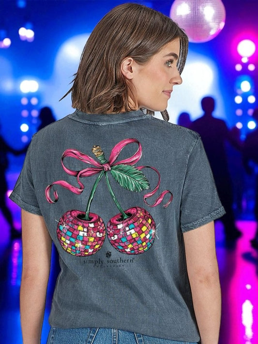 Simply Southern Disco Ball Cherries Short Sleeve T-Shirt