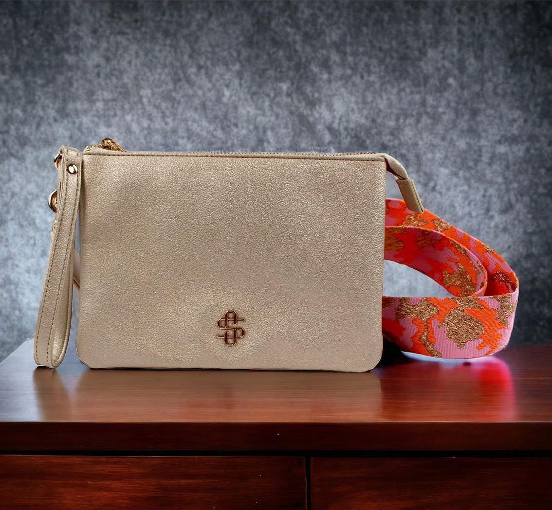 Simply Southern Leather Crossbody Wallet Gold