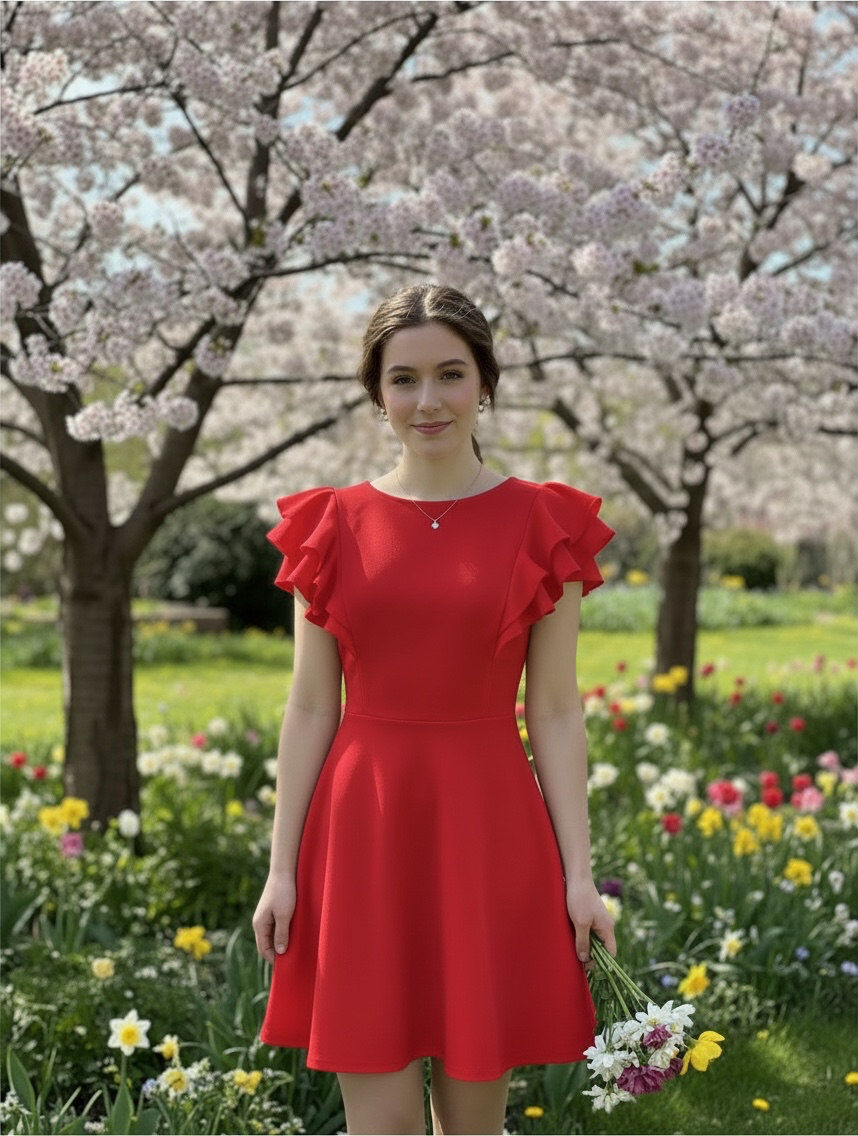 She+Sky Dress Red
