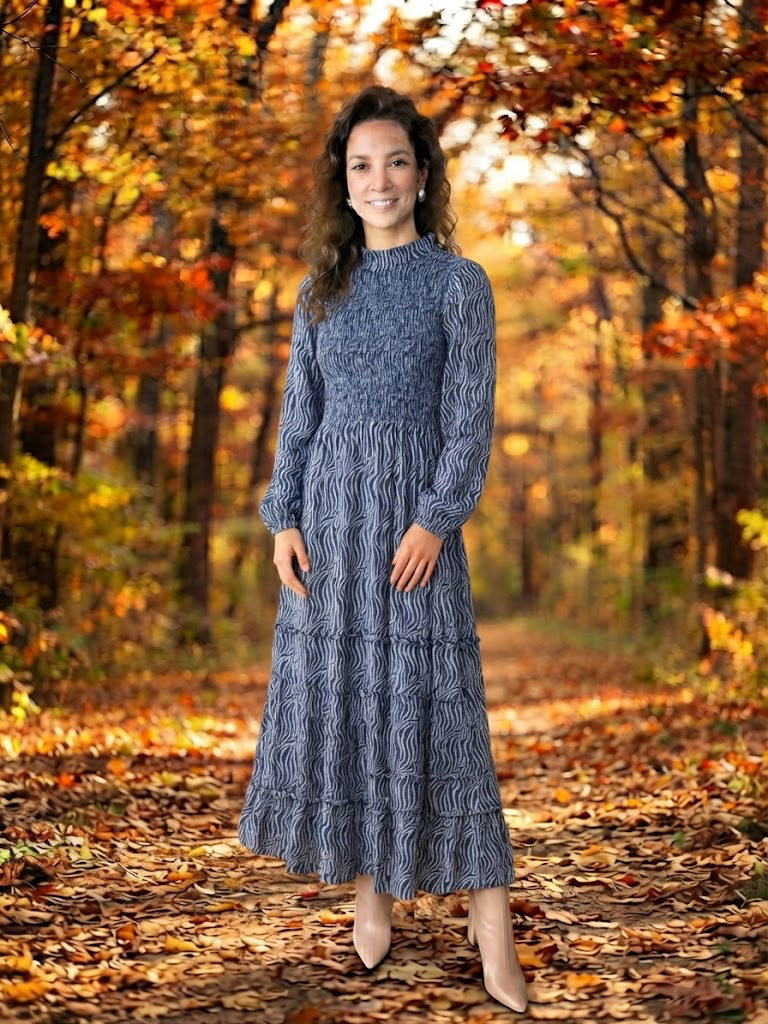 SS Dress Blue Zebra