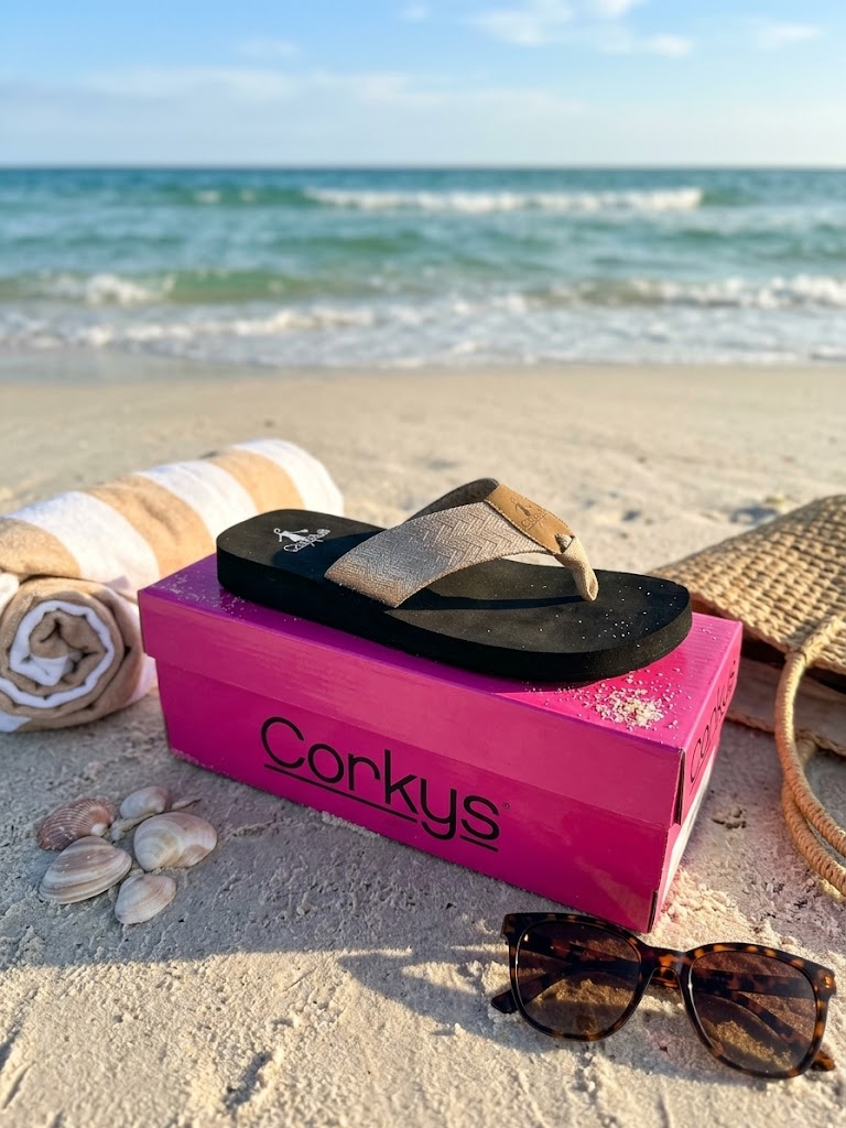 Corkys Sunsational Gold Weave Flip Flop