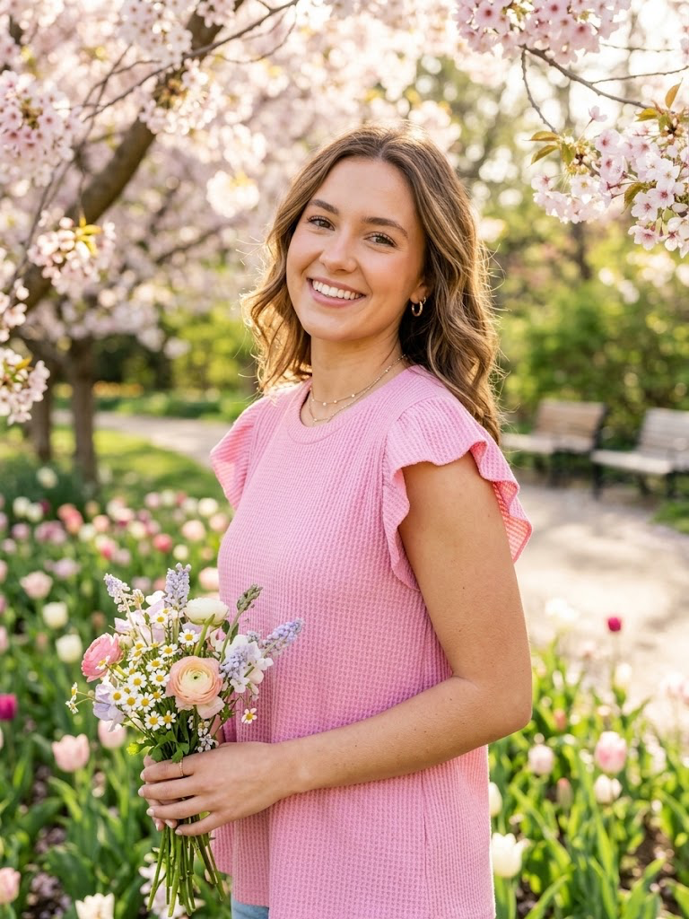 SS Ruffle Knit Pink