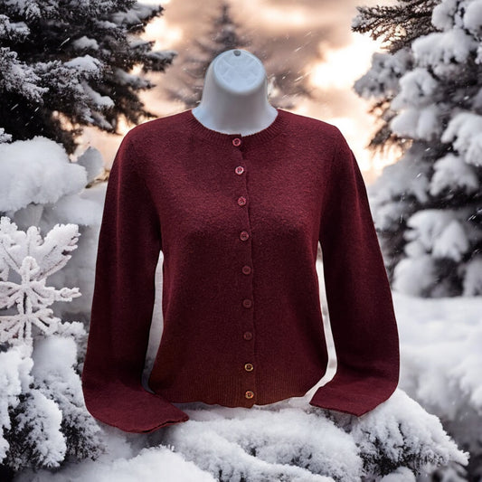 Maroon Button Down Sweater