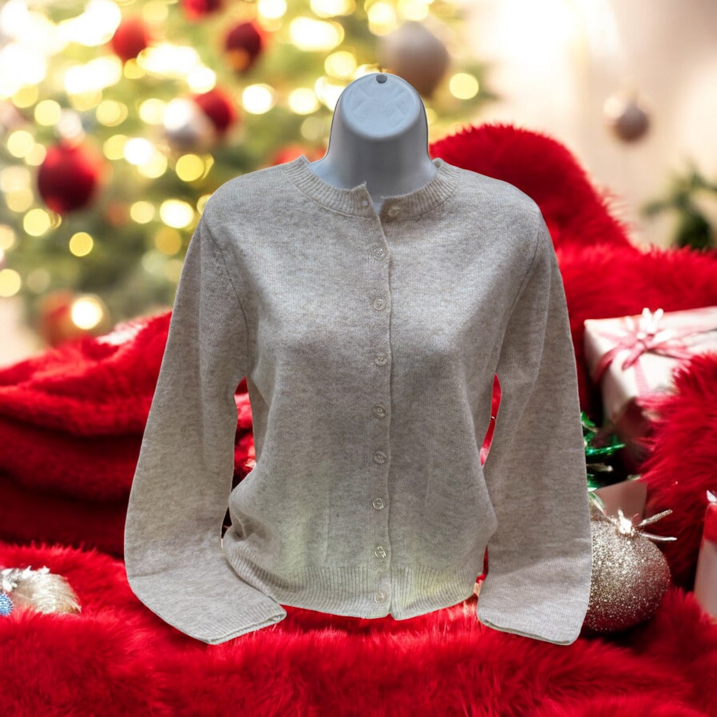 Cream Button Down Sweater