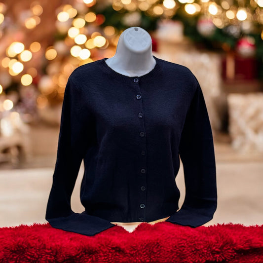 Navy Button Down Sweater