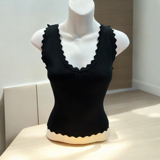 BLACK VNECK TANK