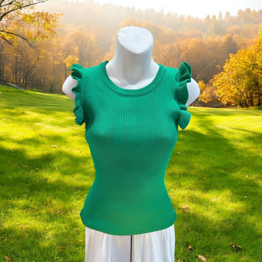 GREEN RUFFLE SLEEVES