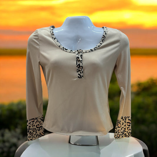 TAN LEOPARD TOP