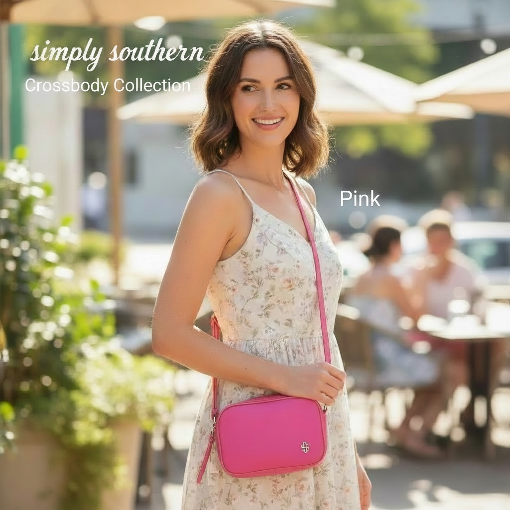 Simply Southern Leather Crossbody Pink