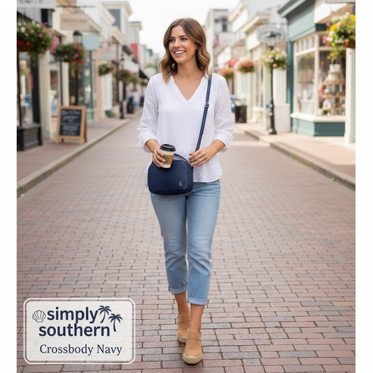 Simply Southern Leather Crossbody Navy