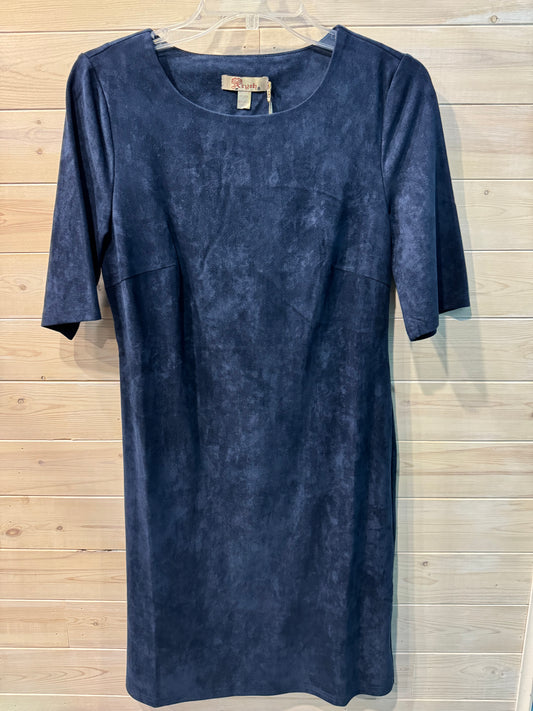 ARYEH BLUE SUEDE DRESS