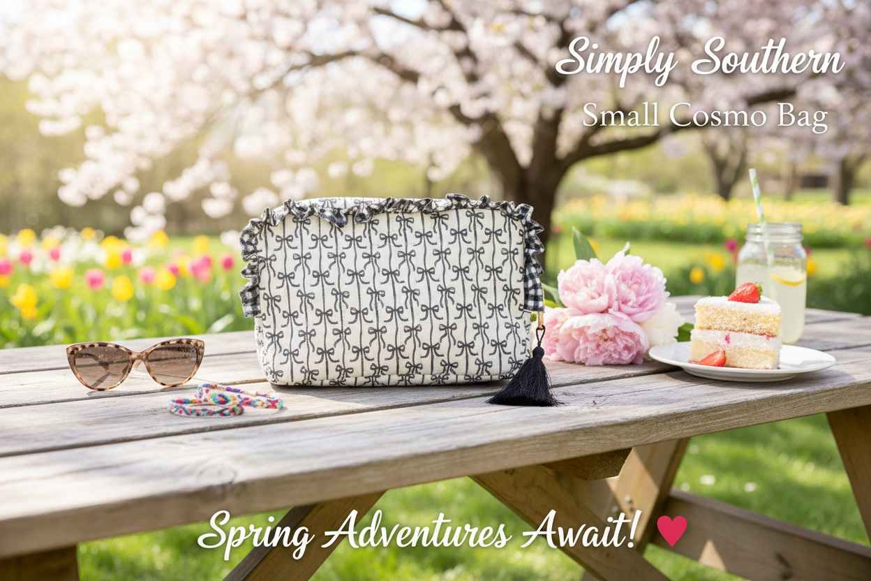Simply Southern Small Cosmo Bag Black Bow