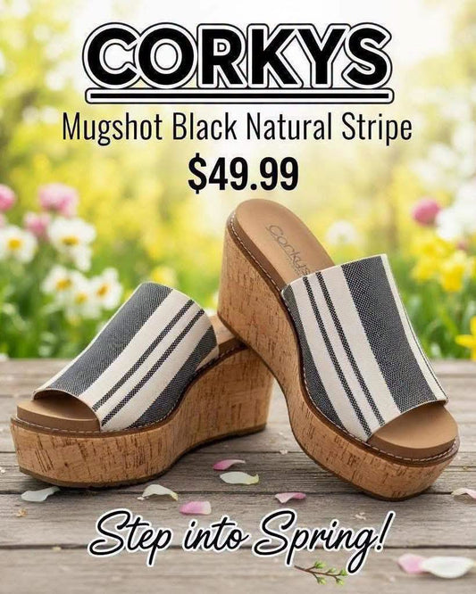 Corkys Mugshot Black Natural Tan
