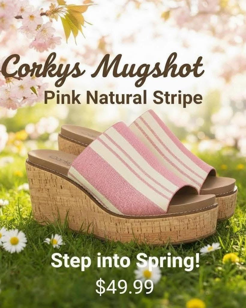 Corkys Mugshot Pink Natural Stripe