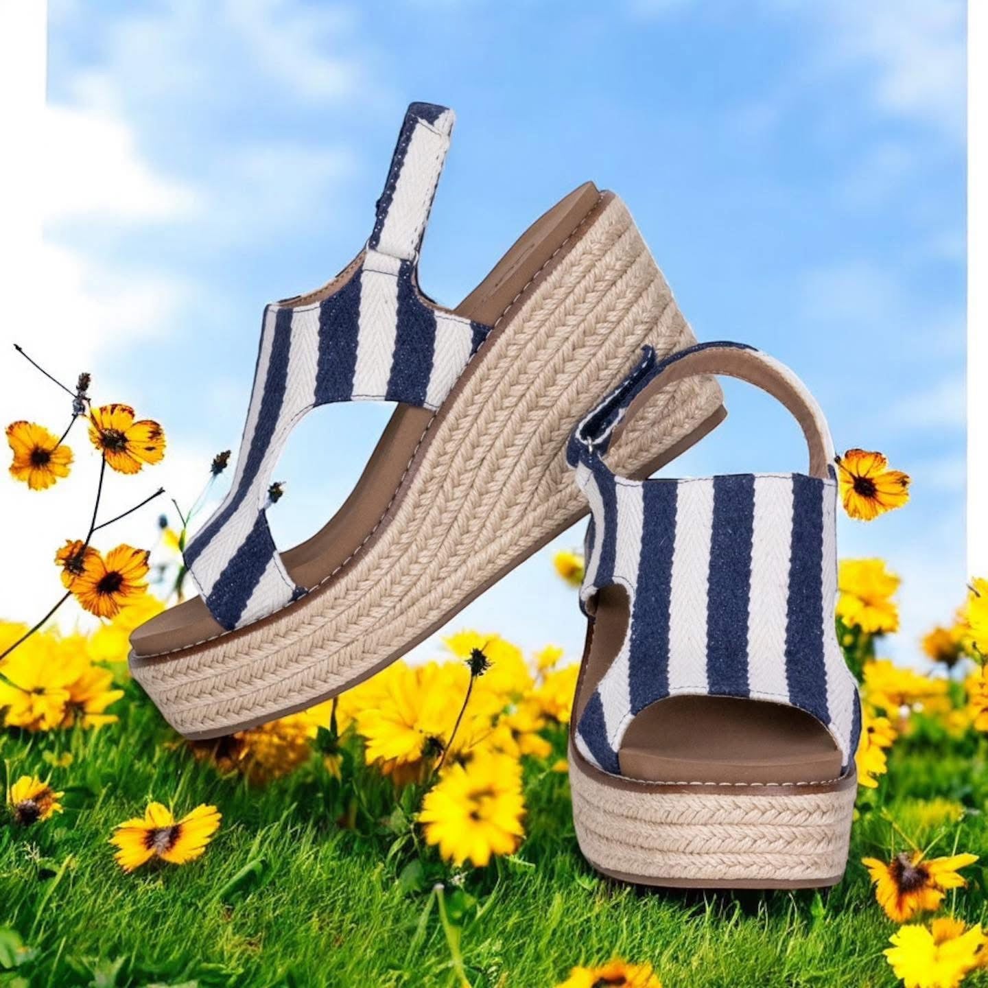 Corkys Freddie Navy Natural Stripe