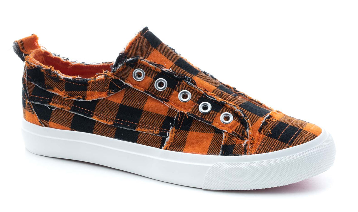 CORKYS ORANGE AND BLACK PLAID