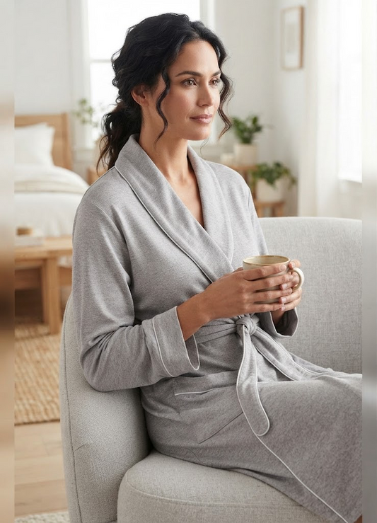 O/S LIGHT WEIGHT ROBE BY SIMPLY SOUTHERN-GRAY