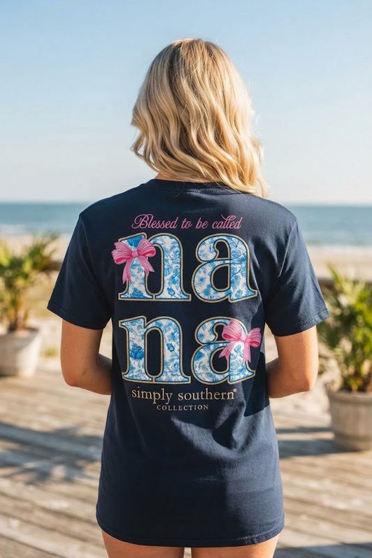 Simply Southern Nana Pink Bows Graphic T-Shirt