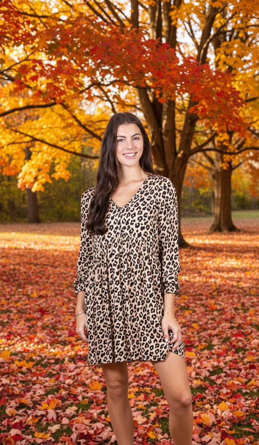 BABYDOLL DRESS LEOPARD