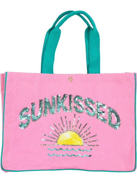 EMBROIDERED SEQUIN TOTE SUNKISSED