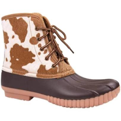 Cow Print Duck Boot by Simply Southern