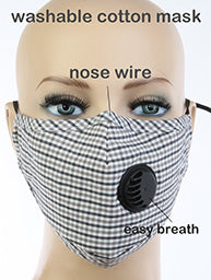 Checked Face Mask with a vent