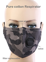 Camo Face Mask with a Vent