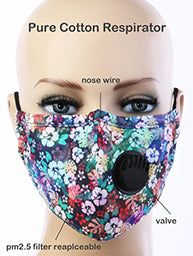 Floral Face Mask with a Vent