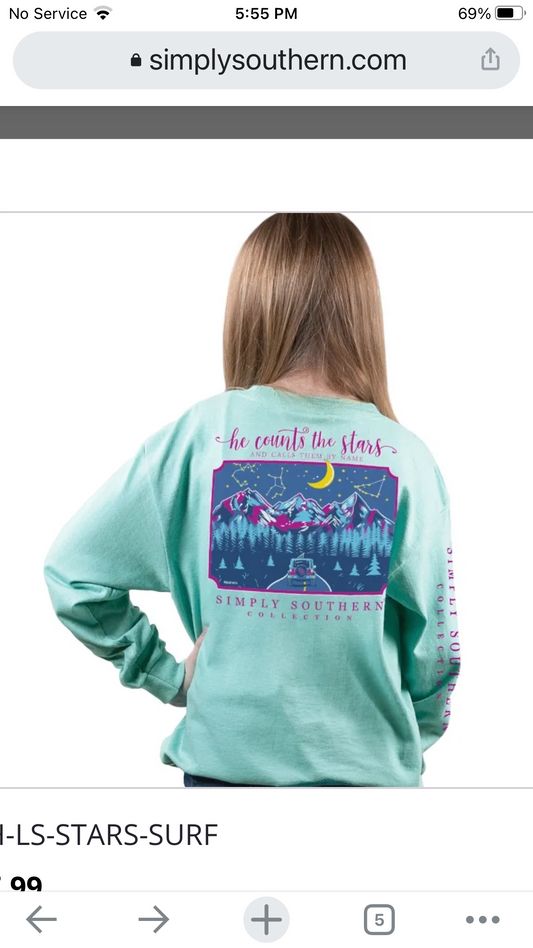 HE COUNTS THE STARS LONG SLEEVE TEE