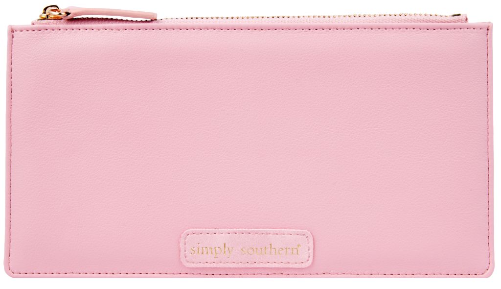 SIMPLY SOUTHERN LEATHER ZIP CLUTCH-PINK
