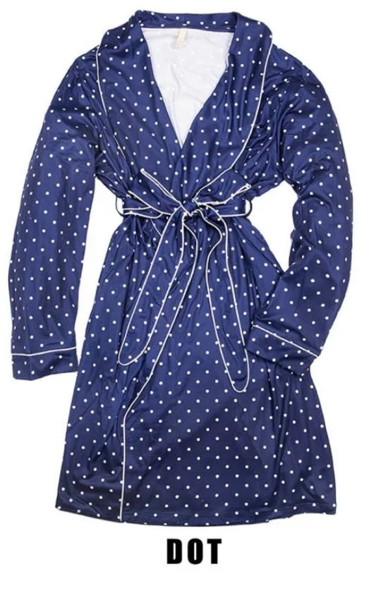 O/S LIGHT WEIGHT ROBE BY SIMPLY SOUTHERN-DOTS