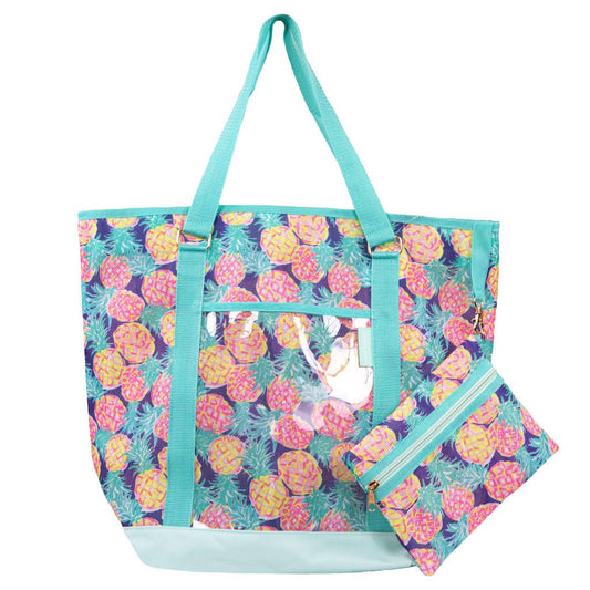 SIMPLY SOUTHERN MESH TOTE PINEAPPLE