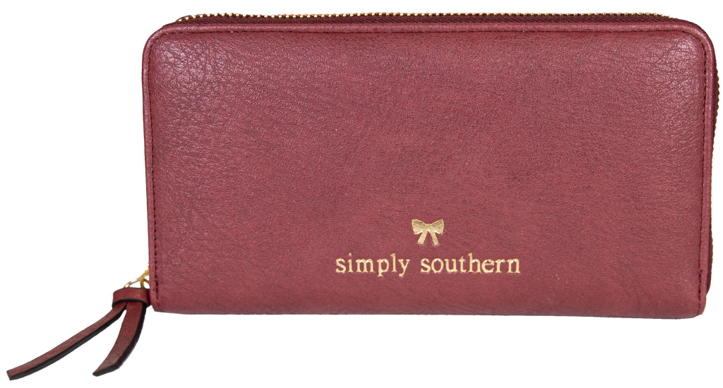 LEATHER SMALL ZIP WALLET-MAROON