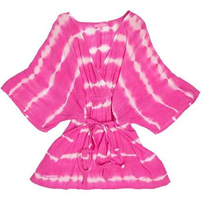 SIMPLY SOUTHERN KIMONO COVERUP-TIE DYE PINK