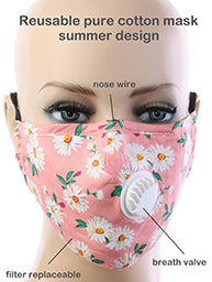 Pink Daisy FACE Mask